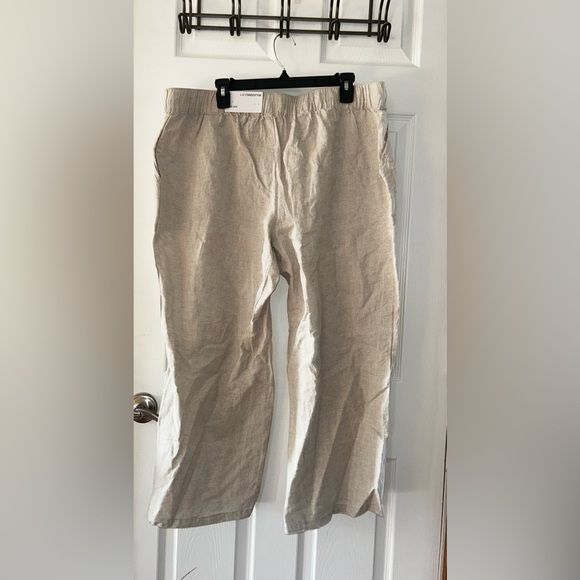 Liz Claiborne Tan Casual Wide Leg Elastic Band Drawstring Bottoms XL NWT - Picture 1 of 4